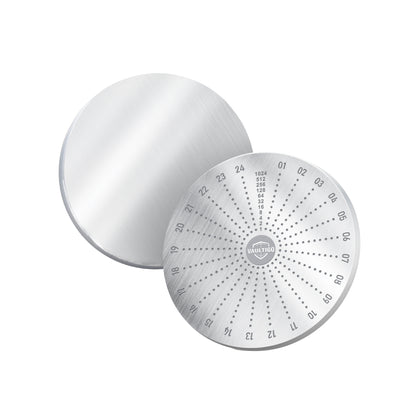 Vaultigo Stainless Steel Round Mnemonic Plate - Front & Back View with Seed Phrase Markings