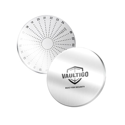 Vaultigo Stainless Steel Round Mnemonic Plate - Front & Back View