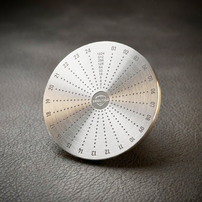 Vaultigo Stainless Steel Round Mnemonic Plate - Seed Phrase Markings & Numbering View
